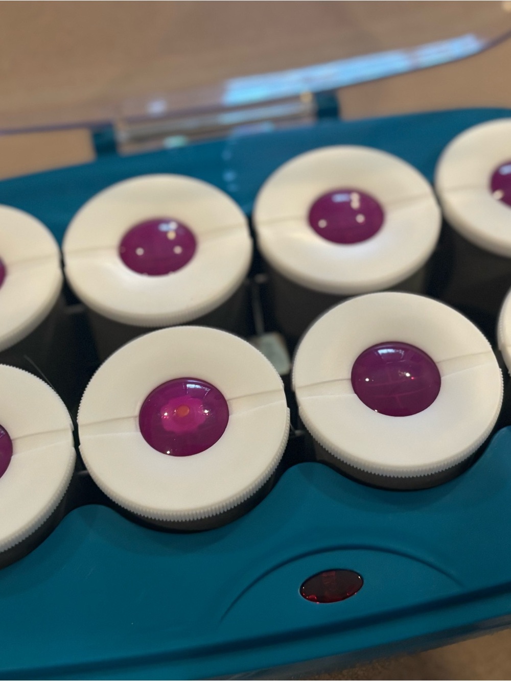 Conair Infiniti Pro Electric Teal Hot Rollers with White & Magenta Accents